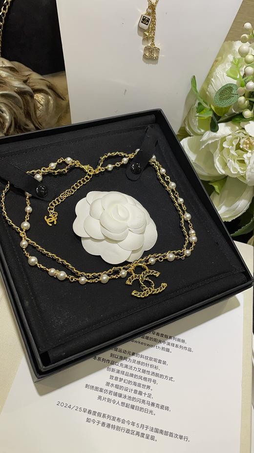 香奶奶 24K新款金色皮穿链双C珍珠项链 商品图1