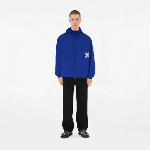 【一】BURBERRY 巴宝莉 男士马术骑士徽标印花尼龙连帽外套 蓝色 8104612 B7323 商品图2