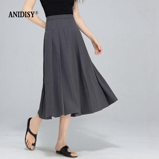 优雅减龄高腰拉链百褶半身裙 商品图2