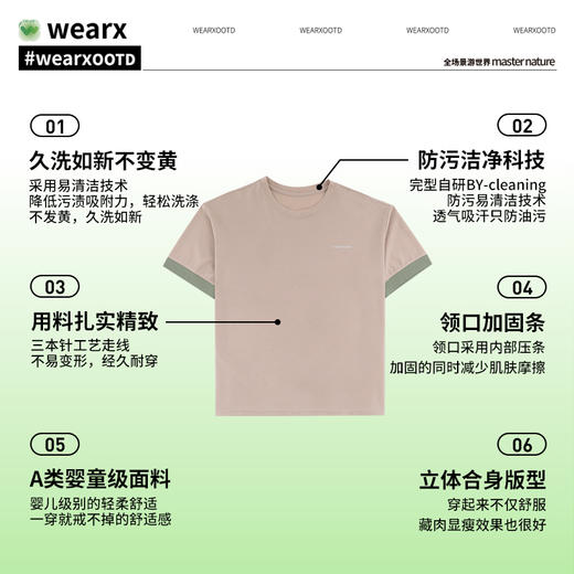 【久洗如新不变黄 A类婴童级面料】清仓-完型亲子久久T恤 透气吸汗防油污 立体合身版型 商品图9