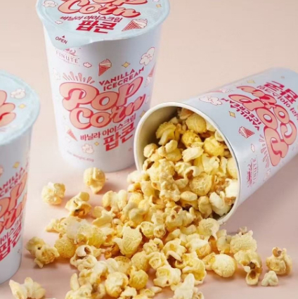 【趣莱福香草冰淇淋爆米花】口感酥脆香甜，香草味很浓郁