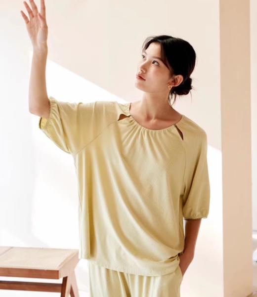 郁凡诗-圆领套头七分袖睡衣套装V领开衫家居服Y37603【ZB】 商品图3