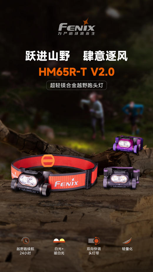 Fenix 菲尼克斯 HM65R-T V2.0 头戴式越野跑头灯 1600流头灯 商品图0