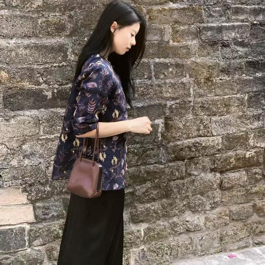 顺丰包邮洛诗琳41505新中式秋叶绣花盘扣七分袖上衣52078 商品图1