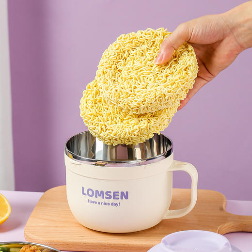 快餐杯304不锈钢双层带盖泡面碗学生上班族便携饭盒 商品图4