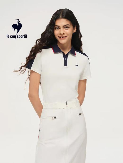 【大都会】乐卡克法国公鸡2025年新品春夏季女款撞色拼条运动休闲短袖POLO 商品图0