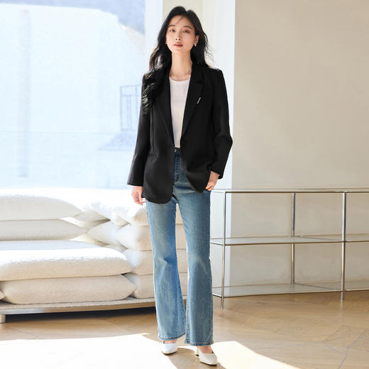 VICTORIA&VERA女装春季“职场精英”通勤气质高级感V领白标修身西服 商品图6