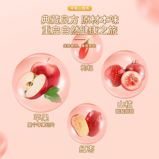 福东海 苹果山楂茶300g/盒 酸酸甜甜果茶 独袋包装 胃口好肚子小泡水果肚子茶饮 商品图2