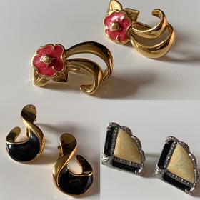 【苏州】美国中古AVON珐琅耳夹US216