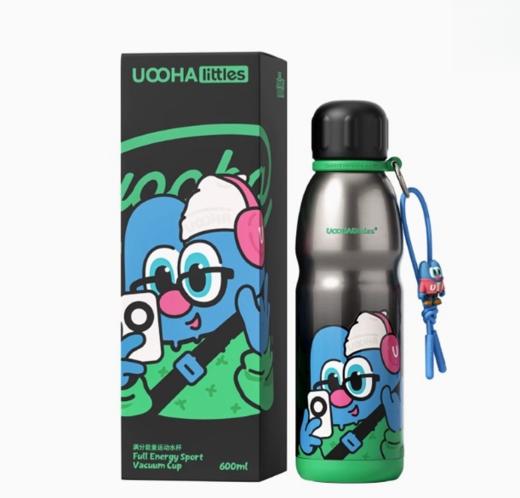 uooha吨霸保温杯随我高兴-黑蓝-960ml 商品图0