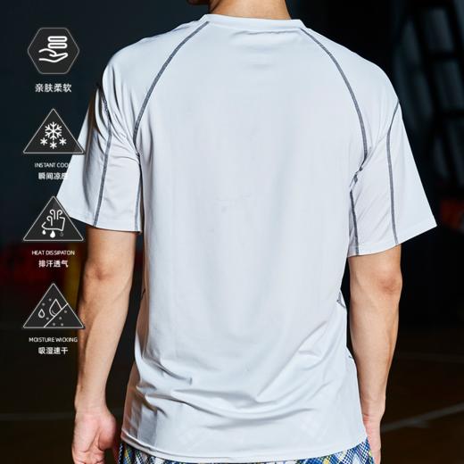 LUSHISI磨炼主题短袖T恤夏季吸湿透气运动紧身衣薄款健身篮球跑步 商品图1