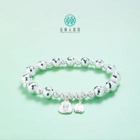 银色车花爆闪葫芦如意手串约8mm