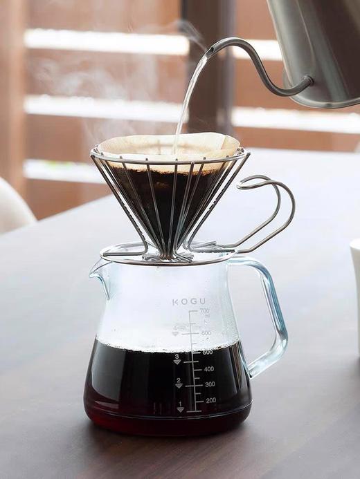 【3折清货捡漏，仅1套，无货退款】下村KOGU4件套不锈钢咖啡具套装 咖啡手冲壶木柄1L 商品图2