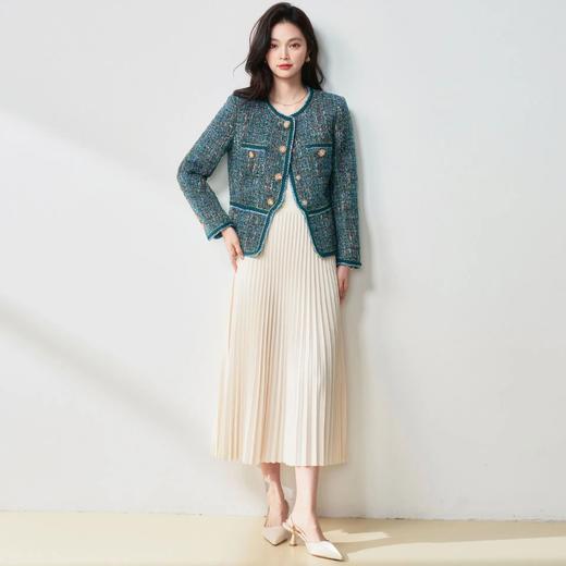 【高货sh】全新升级【铂金会员165/天猫219/差价54】(42707) 洛诗琳25春夏风琴流光裙光泽感面料立体压褶飘逸百褶裙 商品图1