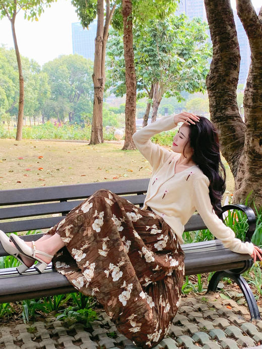 【百图lulu定制】【山茶花半裙】明媚 低调的热烈 大花 府绸面料 半身裙 商品图12