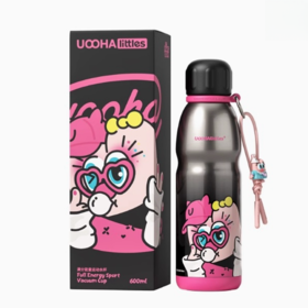 uooha满分能里运动水杯-随我高兴-黑玫 600ml