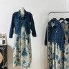 春季2025新款 盐系轻熟风减龄文艺水墨画连衣裙牛仔短外套装_HLY 商品缩略图8