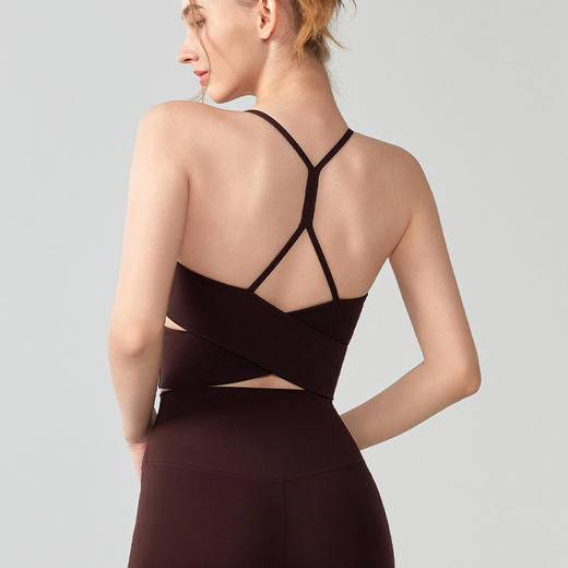 新款一体式罩杯防震透气美背上衣吊带带胸垫健身运动瑜伽背心女BM280 商品图2