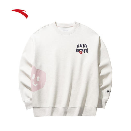 安踏爱心卫衣丨圆领套头卫衣男女同款春季印花休闲长袖上衣172528703 商品图5