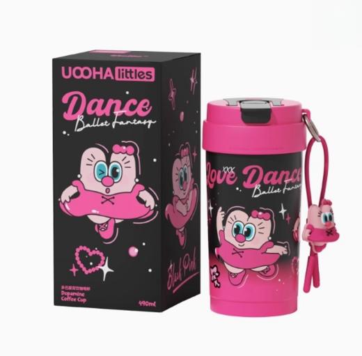uooha多巴胺双饮咖啡杯-黑天鹅海伦-黑粉490ml 商品图0