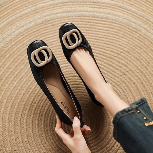 【预售5天】新款气质法式方头春秋新款职业工作鞋气质仙女风休闲单鞋女粗跟LD&7289 商品图4