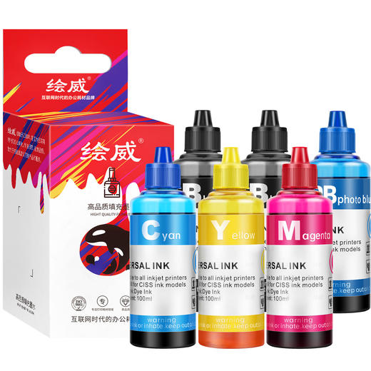 绘威PGI-880XL六色填充墨水套装 适用佳能TS8380 TS9580 TS8180 9180 6180 TR8580 708t打印机墨盒CLI-881 商品图2