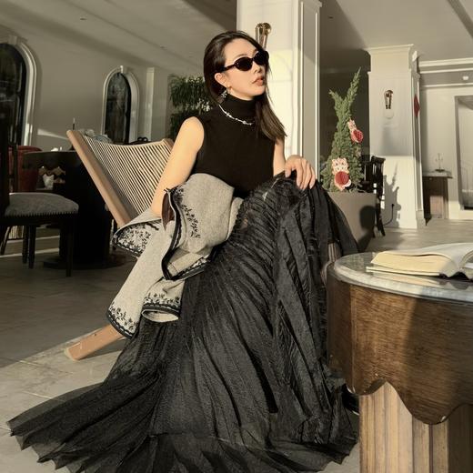 PIANAI冷小姐# 黑色网纱半裙 商品图0