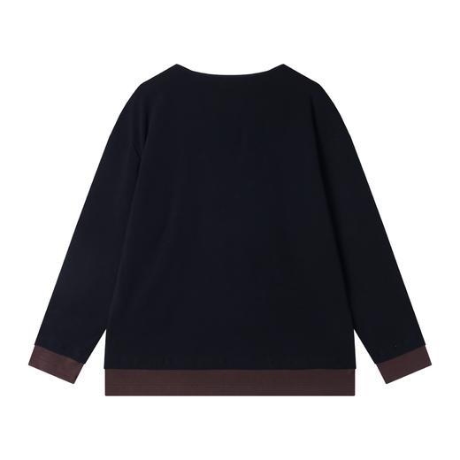 T2549春夏新款时尚个性气质简约V领撞色假两件宽松休闲百搭显瘦上衣 商品图5