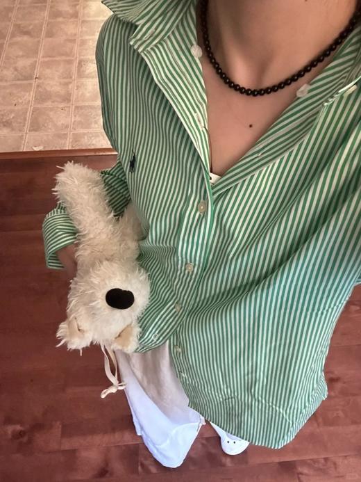 【高品质私服】【RL宽松版绿色条纹棉质衬衫】手感细致，质地较厚，刚柔并济G1160-CC【无标出货 介意慎拍】 商品图5