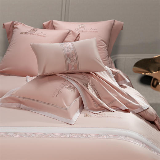 自然醒160支长绒棉四件套高档全棉被套床单轻奢刺绣新疆长绒棉被罩2025新款床上用品GDS 商品图4