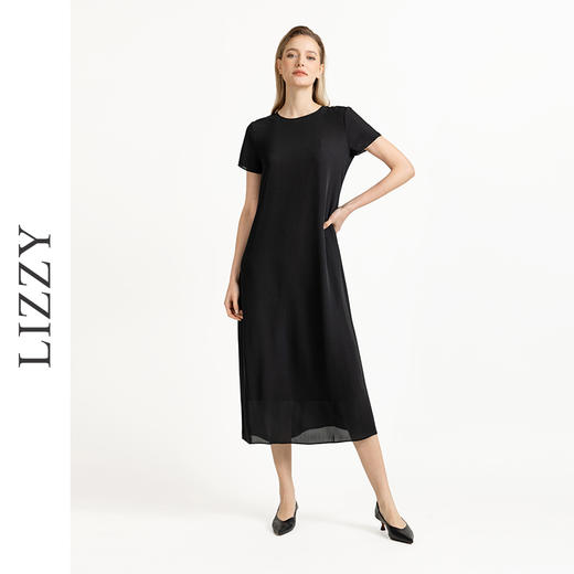 LIZZY简约轻奢感H版型休闲宽松慵懒风长款连衣裙{配内衬裙}8005 商品图2