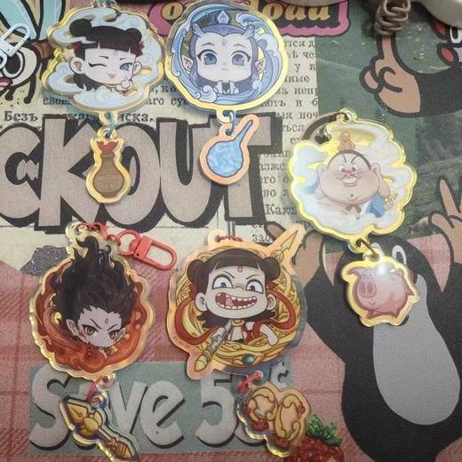 哪吒闹海铃铛钥匙扣动漫装饰亚克力礼物书包周边朋友挂件 商品图3