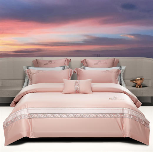 自然醒160支长绒棉四件套高档全棉被套床单轻奢刺绣新疆长绒棉被罩2025新款床上用品GDS 商品图1