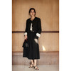 HeyDress法式复古半身裙女春季高腰显瘦百褶裙黑色长款a字伞裙子 商品缩略图1