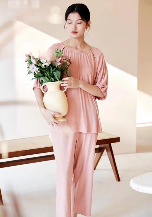 郁凡诗-圆领套头七分袖睡衣套装V领开衫家居服Y37603【ZB】 商品图1