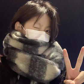 围脖男百搭加厚保暖格子围巾女马海毛2023新款秋冬季学生高级感