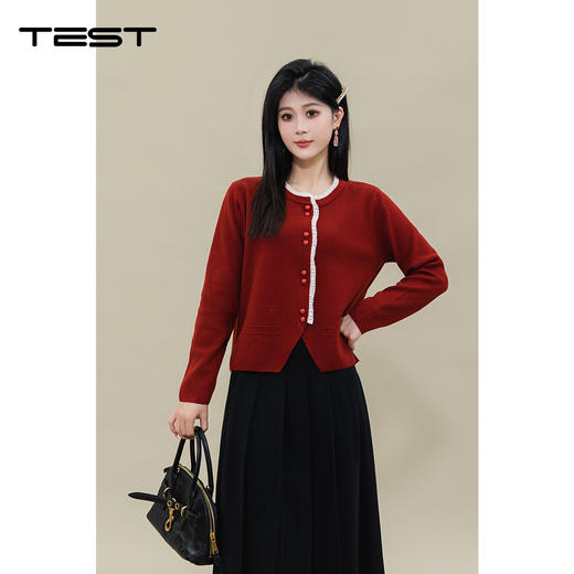 春上新柔软气质修身舒适开衫毛衣1251019 商品图0