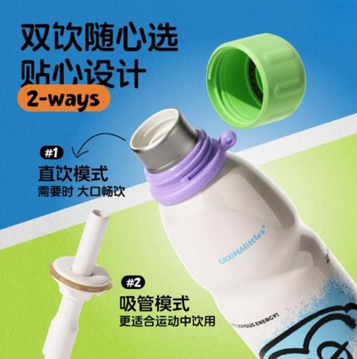 uooha满分能里运动水杯-随我高兴-黑玫 600ml 商品图1