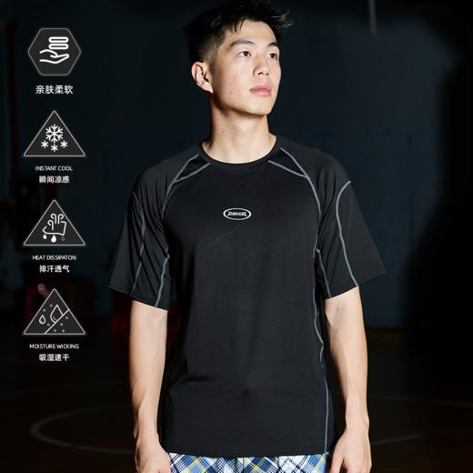 LUSHISI磨炼主题短袖T恤夏季吸湿透气运动紧身衣薄款健身篮球跑步 商品图4