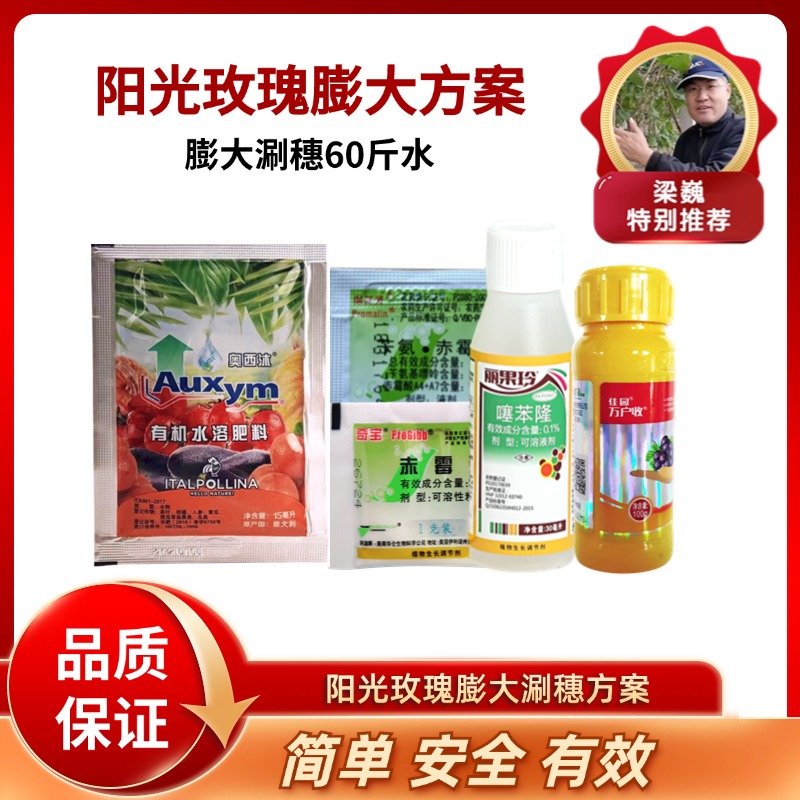 阳光玫瑰葡萄膨大方案    只有膨大一次的用药  60斤水