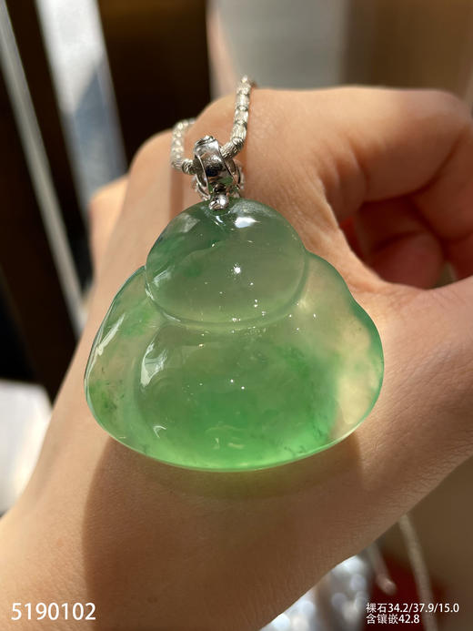 玻璃种飘翠佛公吊坠【5190102】具体价格微信咨询 商品图7