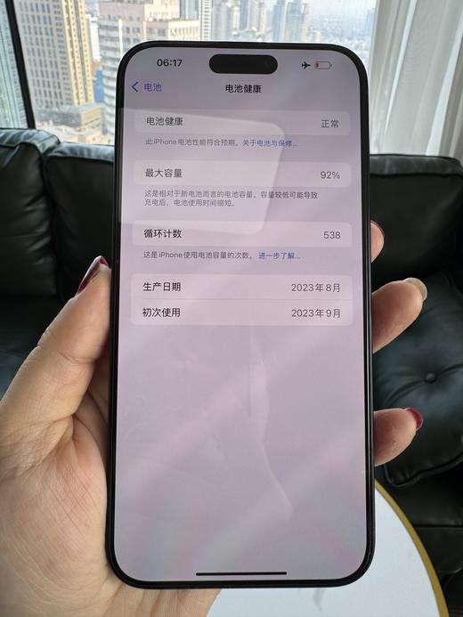 编号903375-苹果iPhone15ProMax/256G/蓝色，原装机器，国行双卡5G手机，9.8新成色好，原机电池92%，特价6599元！质检工程师已深度检测通过，请放心购买！ 商品图7