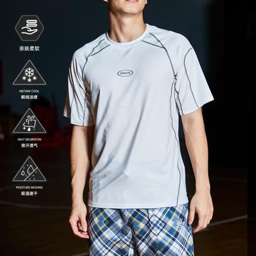 LUSHISI磨炼主题短袖T恤夏季吸湿透气运动紧身衣薄款健身篮球跑步 商品图3