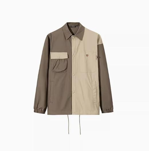 安踏潮流撞色拼接翻领休闲衬衫男女同款情侣外套上衣172528602 商品图0