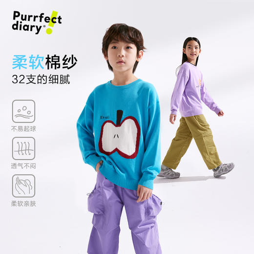 【咕噜日记】童装儿童圆领毛衣2025新款男女童套头针织衫透气百搭上衣PCMY2505 商品图0