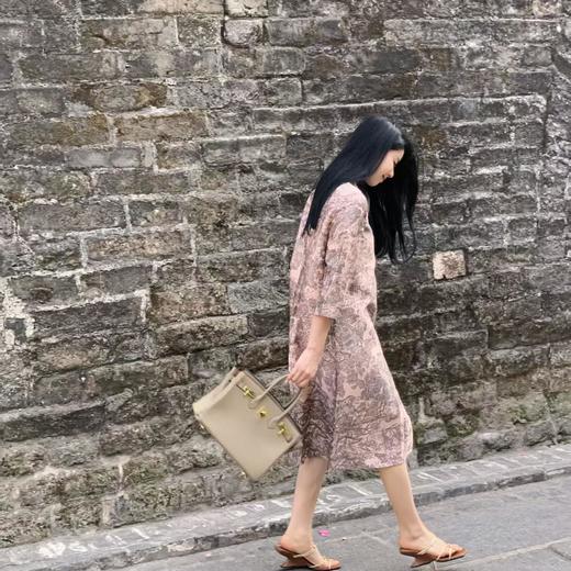 顺丰包邮洛诗琳41917新款27姆米桑蚕丝娟丝双面斜印花连衣裙52319 商品图4