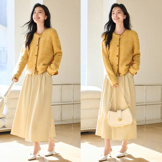 VICTORIA&VERA女装春季“橘子落日”慵懒风高级感减龄长毛外边针织外套 商品图6