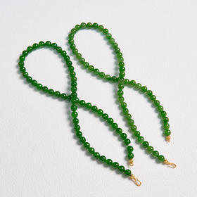 DS925和田玉项链-碧玉圆珠妈妈链约7-8mm