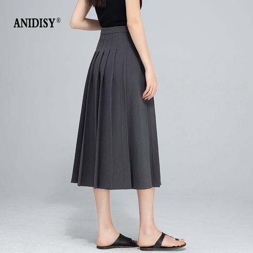 优雅减龄高腰拉链百褶半身裙 商品图1