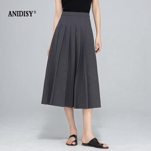 优雅减龄高腰拉链百褶半身裙 商品图0